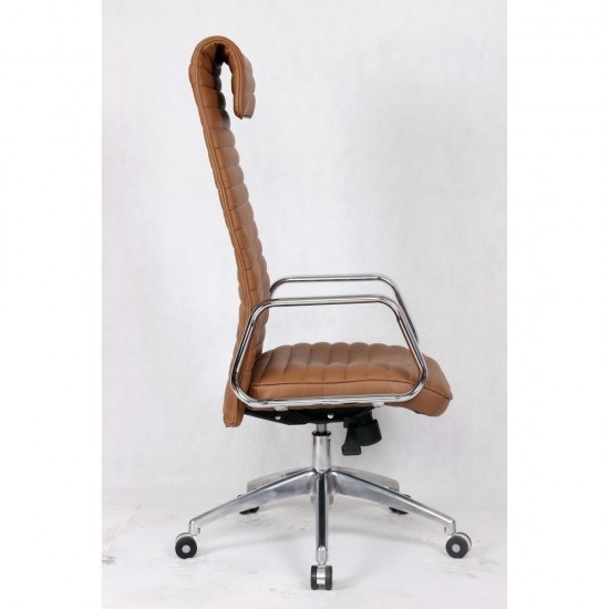 Fine Mod Imports Ox Office Chair High Back, Light Brown