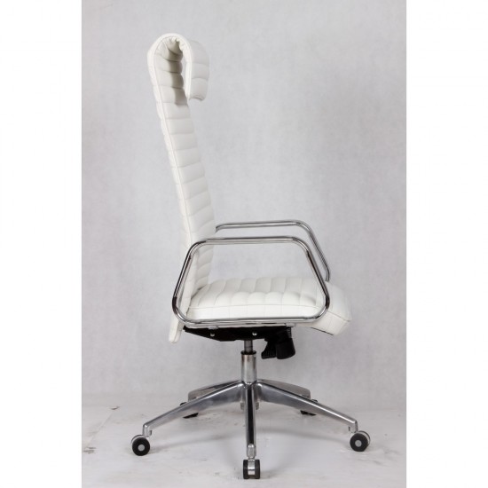 Fine Mod Imports Ox Office Chair High Back, White