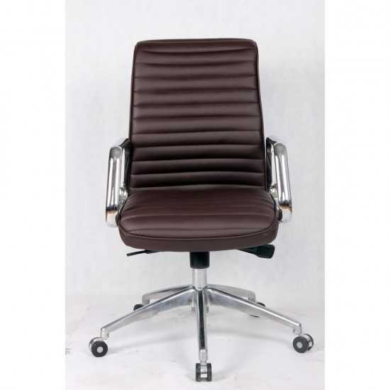 Fine Mod Imports Ox Office Chair Mid Back, Dark Brown