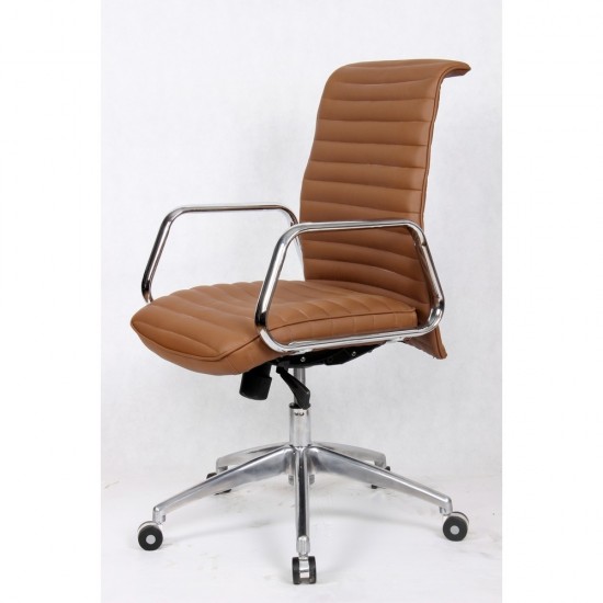 Fine Mod Imports Ox Office Chair Mid Back, Light Brown