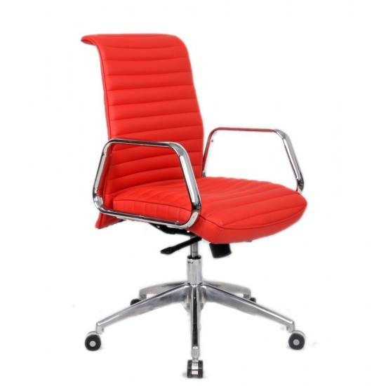 Fine Mod Imports Ox Office Chair Mid Back, Red