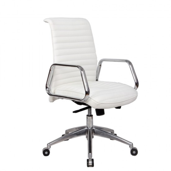 Fine Mod Imports Ox Office Chair Mid Back, White