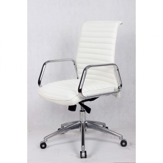 Fine Mod Imports Ox Office Chair Mid Back, White