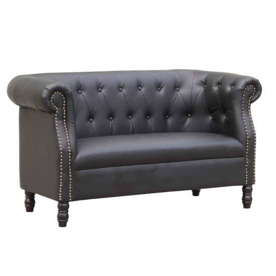 Fine Mod Imports Chester Loveseat, Black