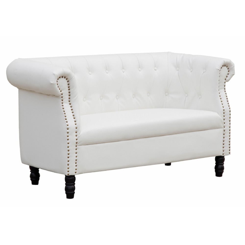 Fine Mod Imports Chester Loveseat, White