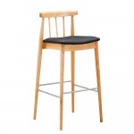 Fine Mod Imports Thin Bar Stool, Black