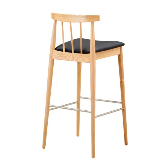 Fine Mod Imports Thin Bar Stool, Black