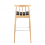 Fine Mod Imports Thin Bar Stool, Black