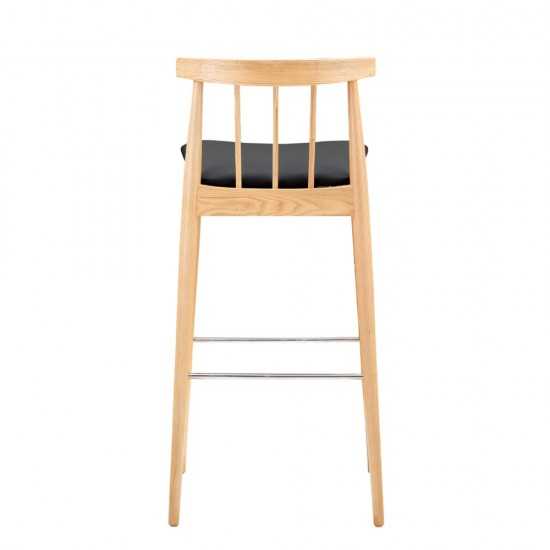 Fine Mod Imports Thin Bar Stool, Black