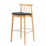 Fine Mod Imports Thin Bar Stool, Black