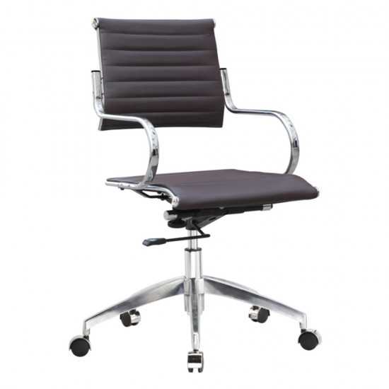 Fine Mod Imports Flees Office Chair Mid Back, Dark Brown