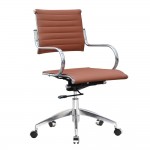 Fine Mod Imports Flees Office Chair Mid Back, Light Brown