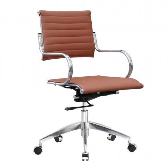 Fine Mod Imports Flees Office Chair Mid Back, Light Brown