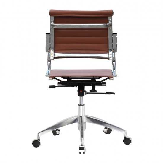 Fine Mod Imports Flees Office Chair Mid Back, Light Brown