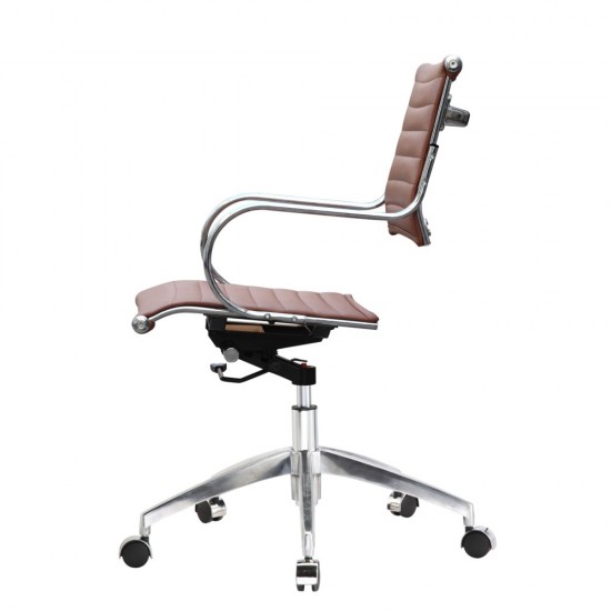 Fine Mod Imports Flees Office Chair Mid Back, Light Brown