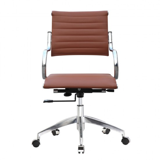 Fine Mod Imports Flees Office Chair Mid Back, Light Brown