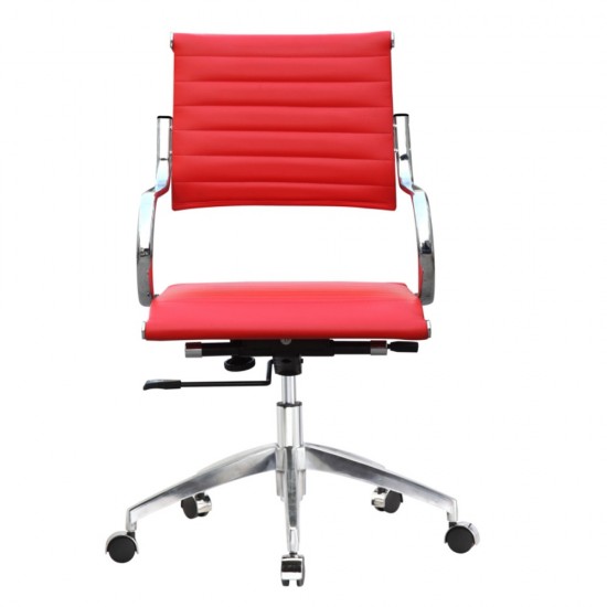 Fine Mod Imports Flees Office Chair Mid Back, Red