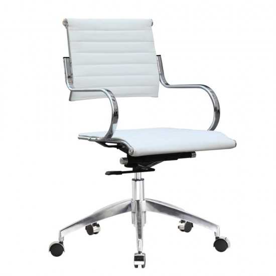 Fine Mod Imports Flees Office Chair Mid Back, White