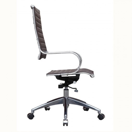 Fine Mod Imports Flees Office Chair High Back, Dark Brown