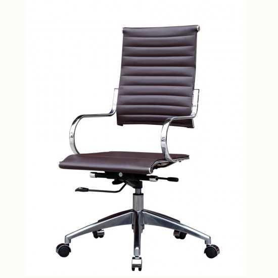 Fine Mod Imports Flees Office Chair High Back, Dark Brown