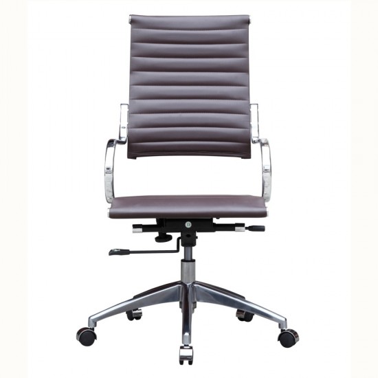 Fine Mod Imports Flees Office Chair High Back, Dark Brown