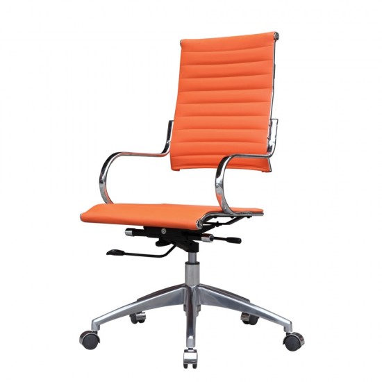 Fine Mod Imports Flees Office Chair High Back, Orange