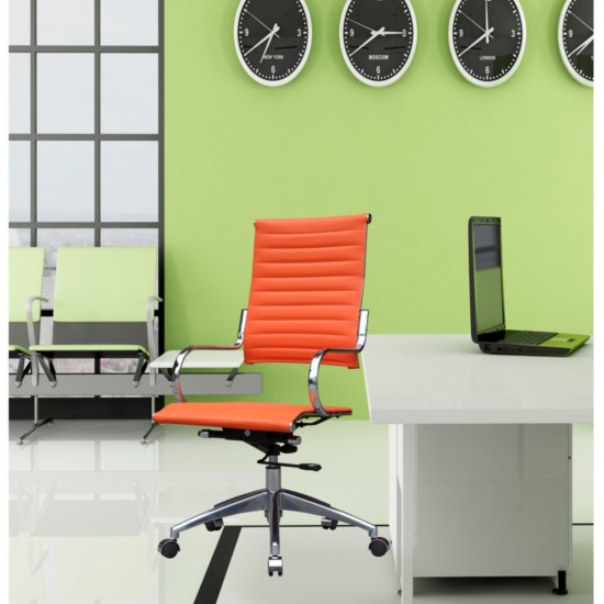 Fine Mod Imports Flees Office Chair High Back, Orange