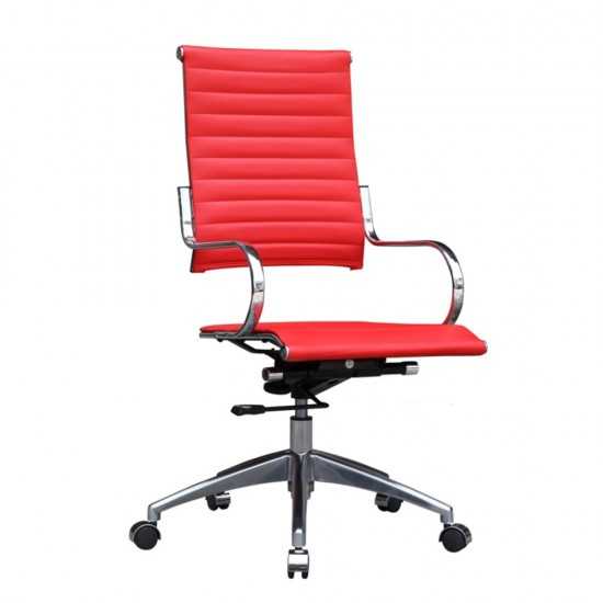 Fine Mod Imports Flees Office Chair High Back, Red