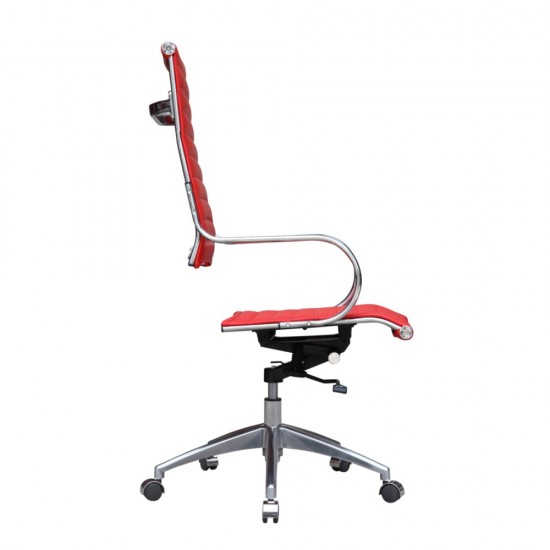 Fine Mod Imports Flees Office Chair High Back, Red