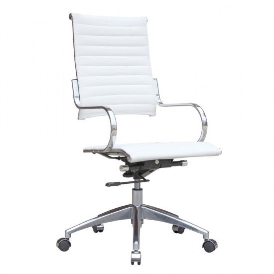 Fine Mod Imports Flees Office Chair High Back, White
