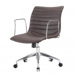 Fine Mod Imports Comfy Office Chair Mid Back, Dark Brown