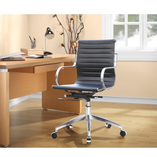 Fine Mod Imports Twist Office Chair Mid Back, Black