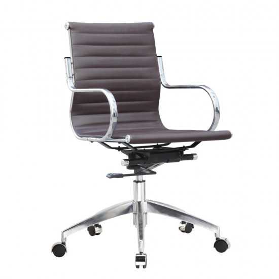 Fine Mod Imports Twist Office Chair Mid Back, Dark Brown