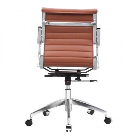 Fine Mod Imports Twist Office Chair Mid Back, Light Brown