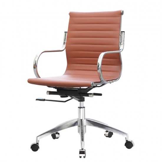 Fine Mod Imports Twist Office Chair Mid Back, Light Brown