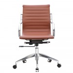 Fine Mod Imports Twist Office Chair Mid Back, Light Brown