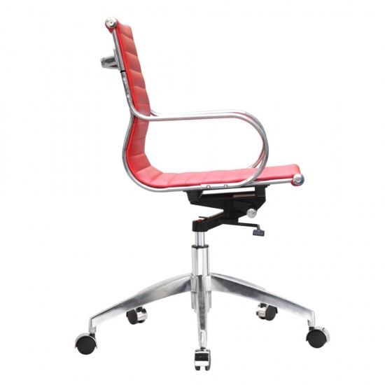 Fine Mod Imports Twist Office Chair Mid Back, Red