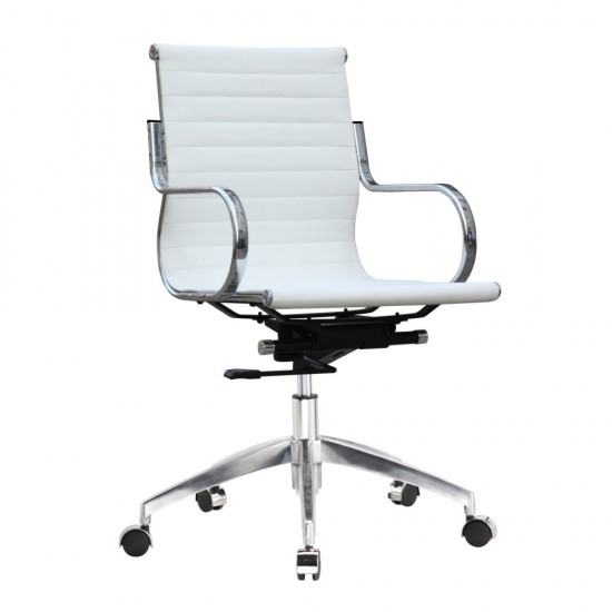 Fine Mod Imports Twist Office Chair Mid Back, White