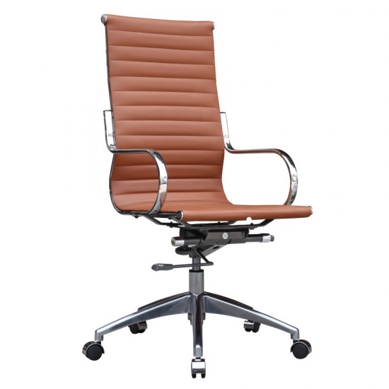 Fine Mod Imports Twist Office Chair High Back, Light Brown