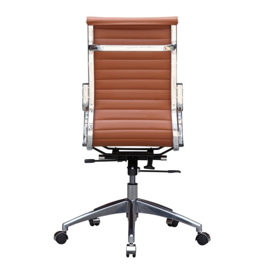 Fine Mod Imports Twist Office Chair High Back, Light Brown