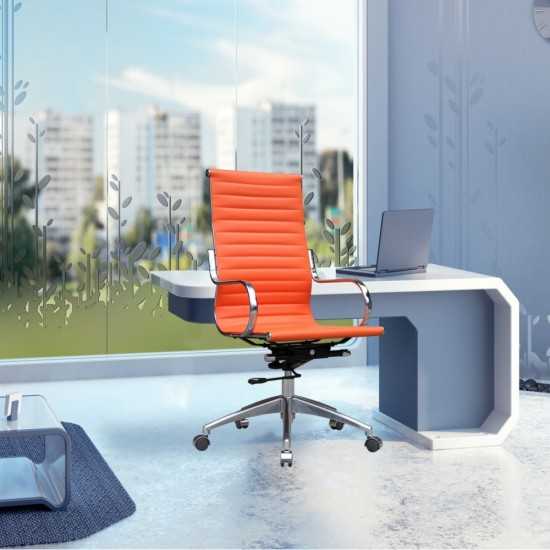 Fine Mod Imports Twist Office Chair High Back, Orange