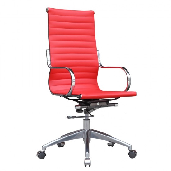 Fine Mod Imports Twist Office Chair High Back, Red