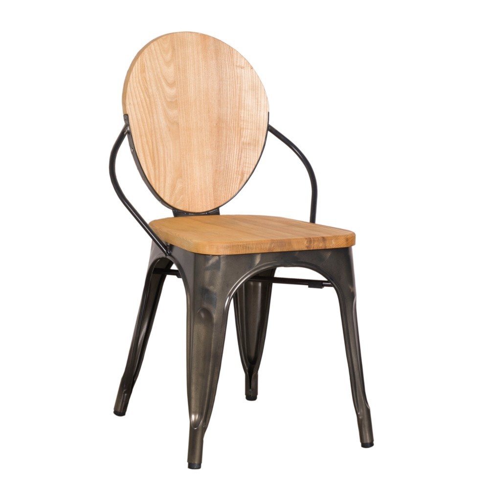 Fine Mod Imports Metal Dining Chair, Natural