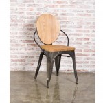 Fine Mod Imports Metal Dining Chair, Natural