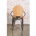 Fine Mod Imports Metal Dining Chair, Natural