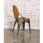 Fine Mod Imports Metal Dining Chair, Walnut