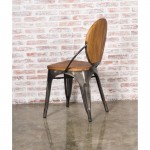 Fine Mod Imports Metal Dining Chair, Walnut