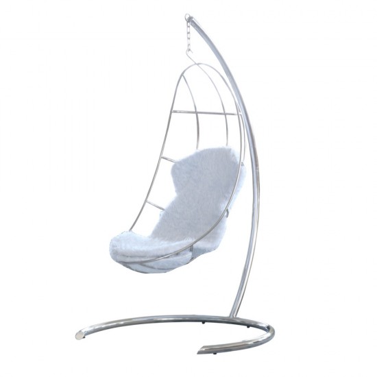 Fine Mod Imports Moon Hanging Chair, White