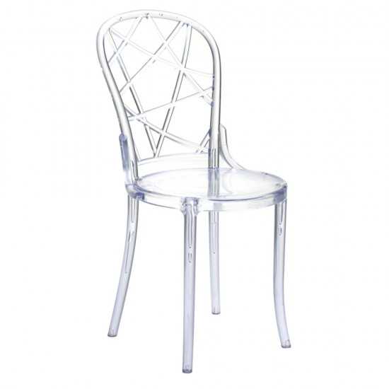 Fine Mod Imports Spiral Clear Chair, Clear