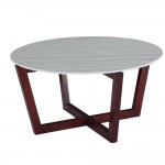 Fine Mod Imports Cross Coffee Table, Cherry